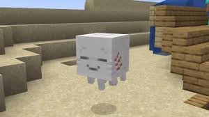 A player exploring a mysterious cave with a happy ghast